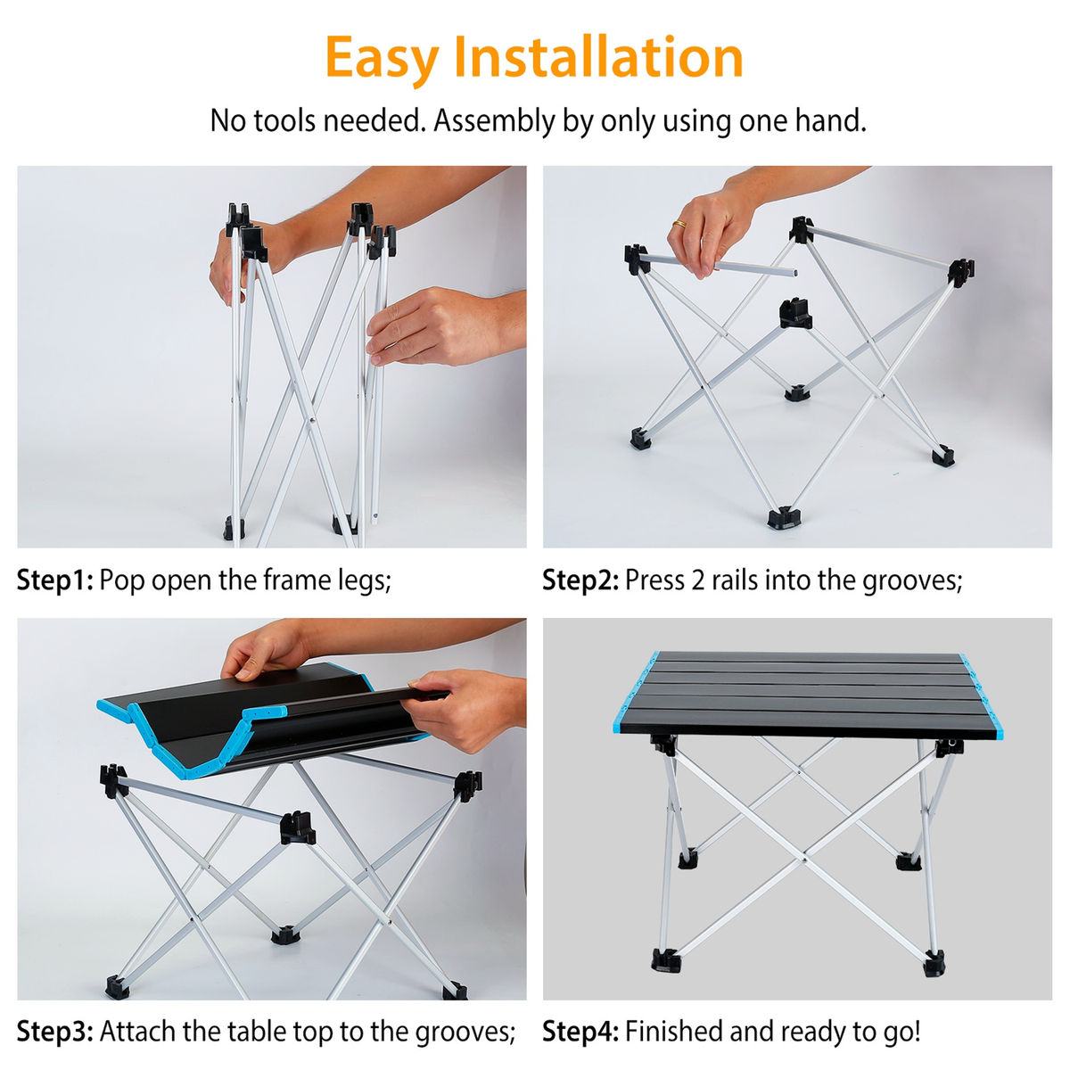 Folding Camping Table Aluminum Alloy with Carry Bag