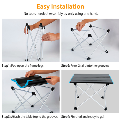 Folding Camping Table Aluminum Alloy with Carry Bag