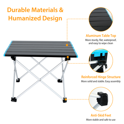 Folding Camping Table Aluminum Alloy with Carry Bag