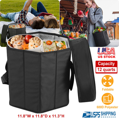 Collapsible Cooler Seat Bag with Shoulder Strap
