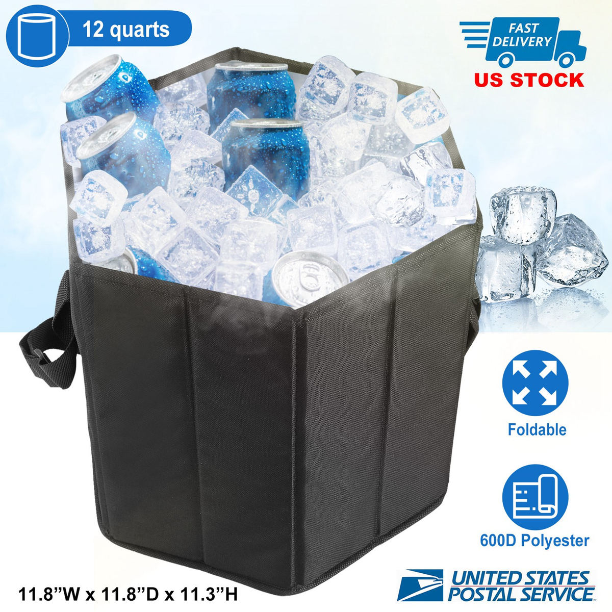 Collapsible Cooler Seat Bag with Shoulder Strap