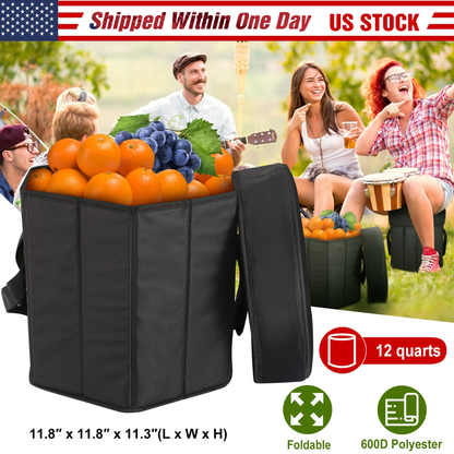 Collapsible Cooler Seat Bag with Shoulder Strap