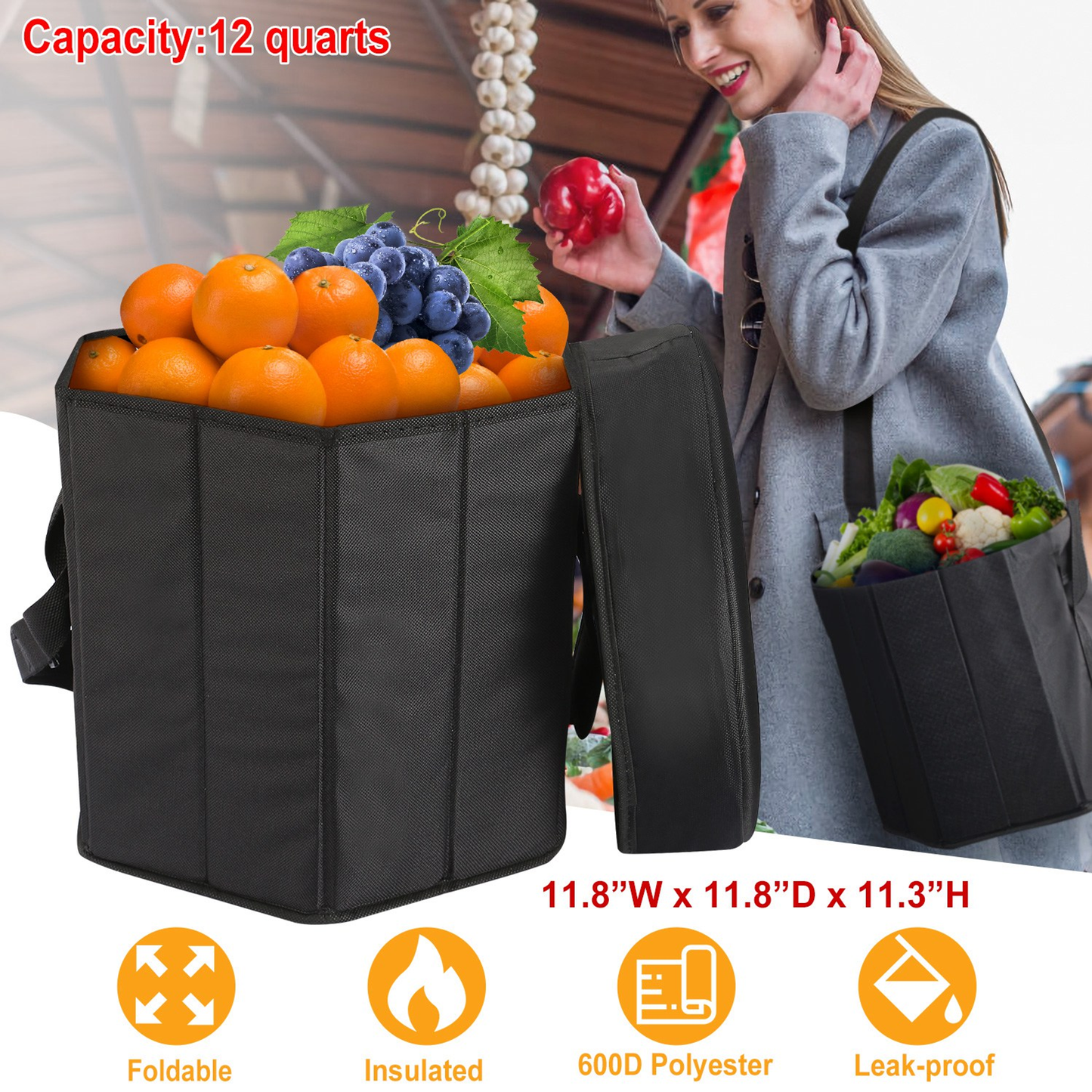 Collapsible Cooler Seat Bag with Shoulder Strap