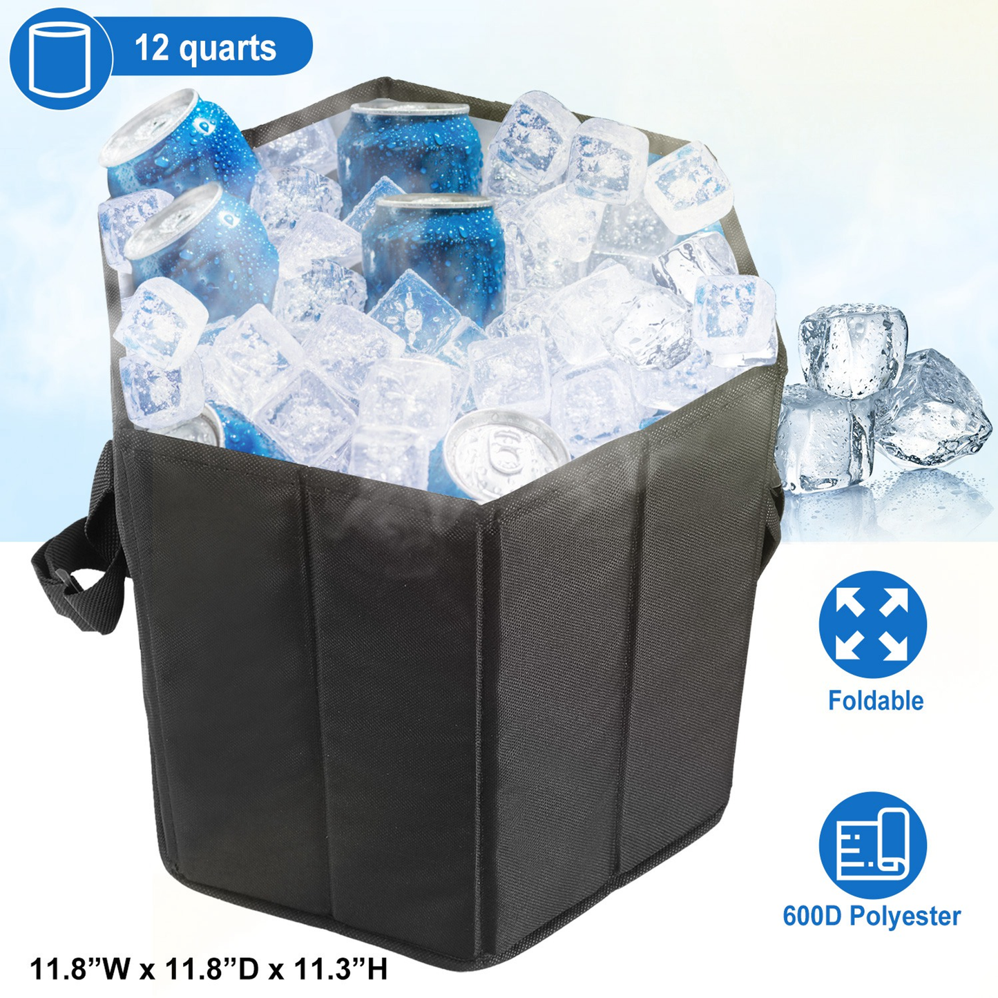 Collapsible Cooler Seat Bag with Shoulder Strap