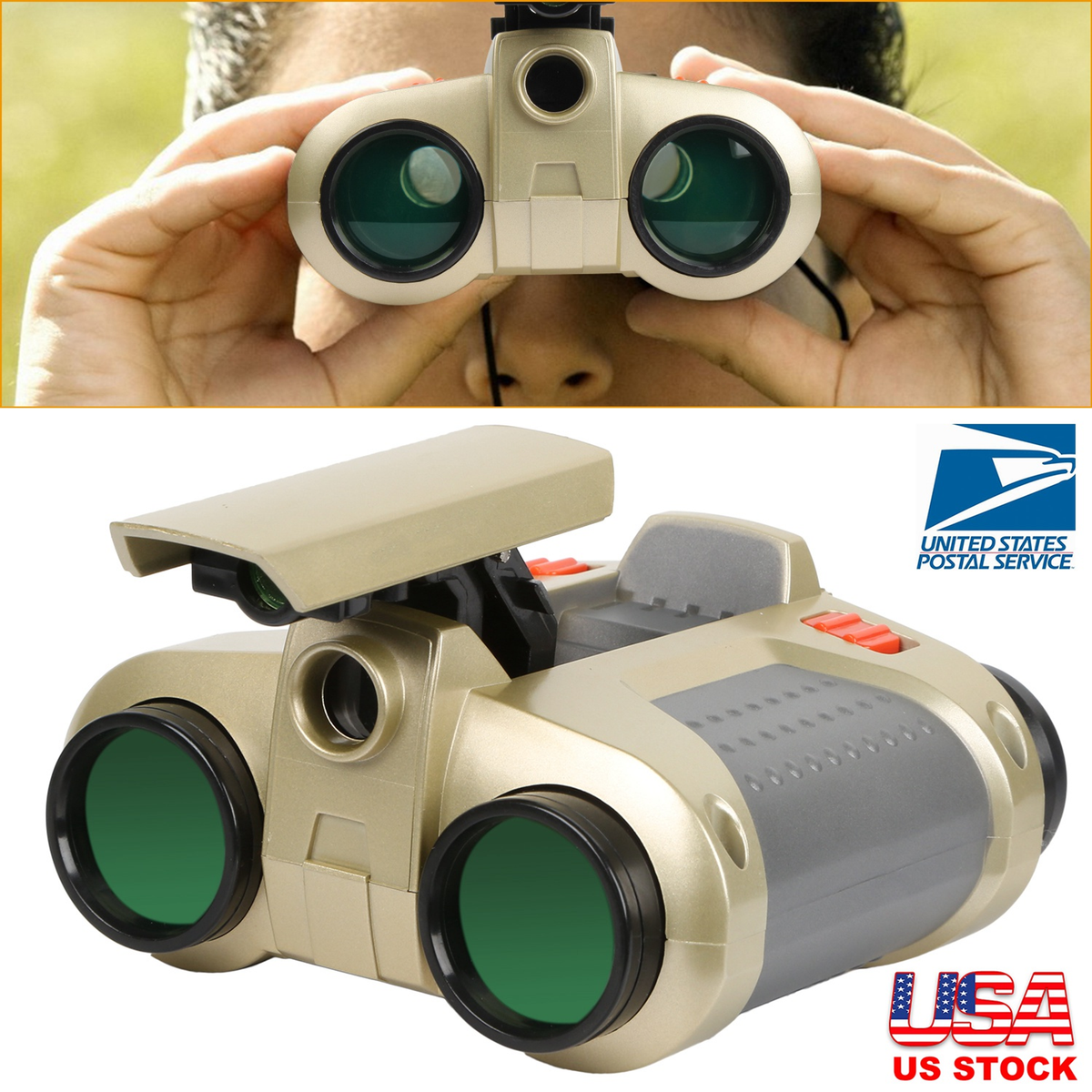 Kids Toy Night Vision Binoculars, 4x30 with LED