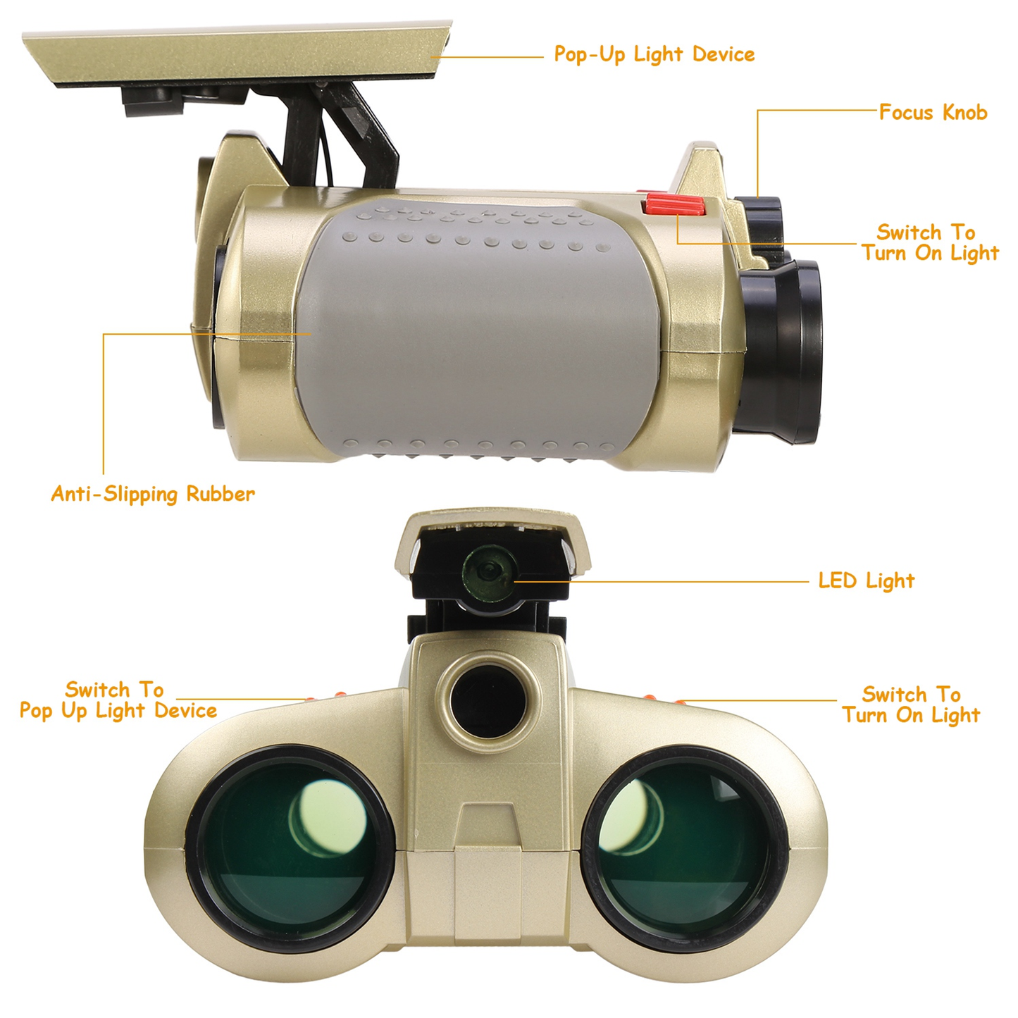 Kids Toy Night Vision Binoculars, 4x30 with LED