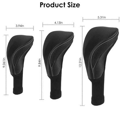 Mesh Golf Club Head Covers Set, 3-Piece with Long Neck
