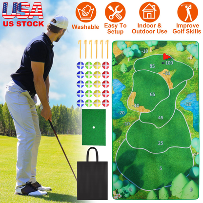 Golf Game Training Mat Set