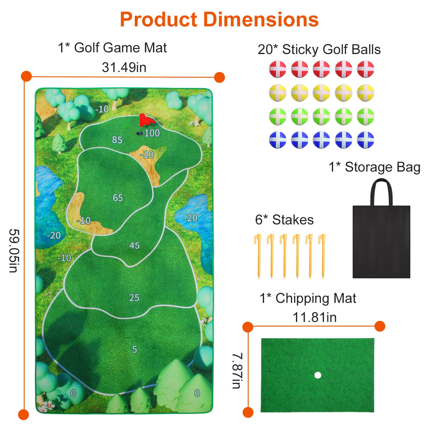 Golf Game Training Mat Set