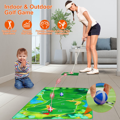 Golf Game Training Mat Set