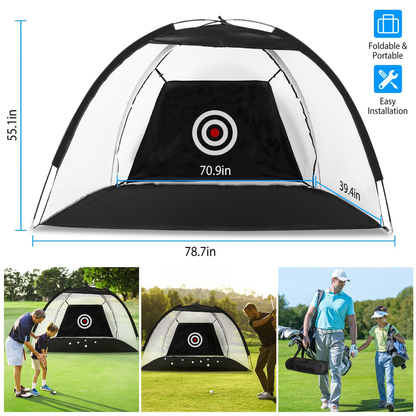 Portable Golf Hitting Net Driving and Practice Training Aid