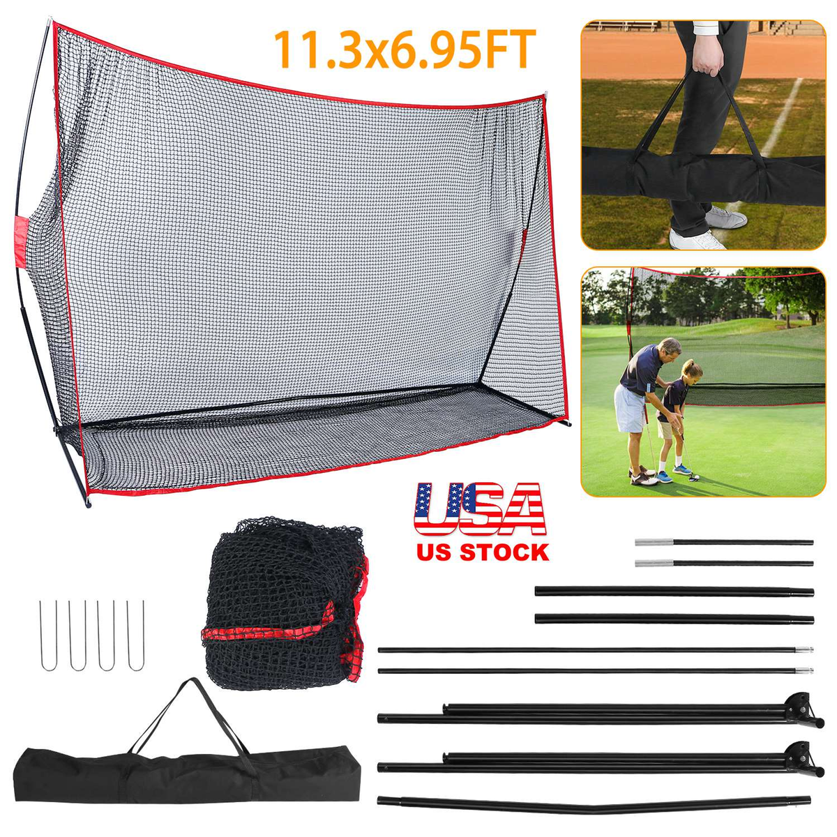 11.3 x 6.95 ft Portable Golf Practice Net