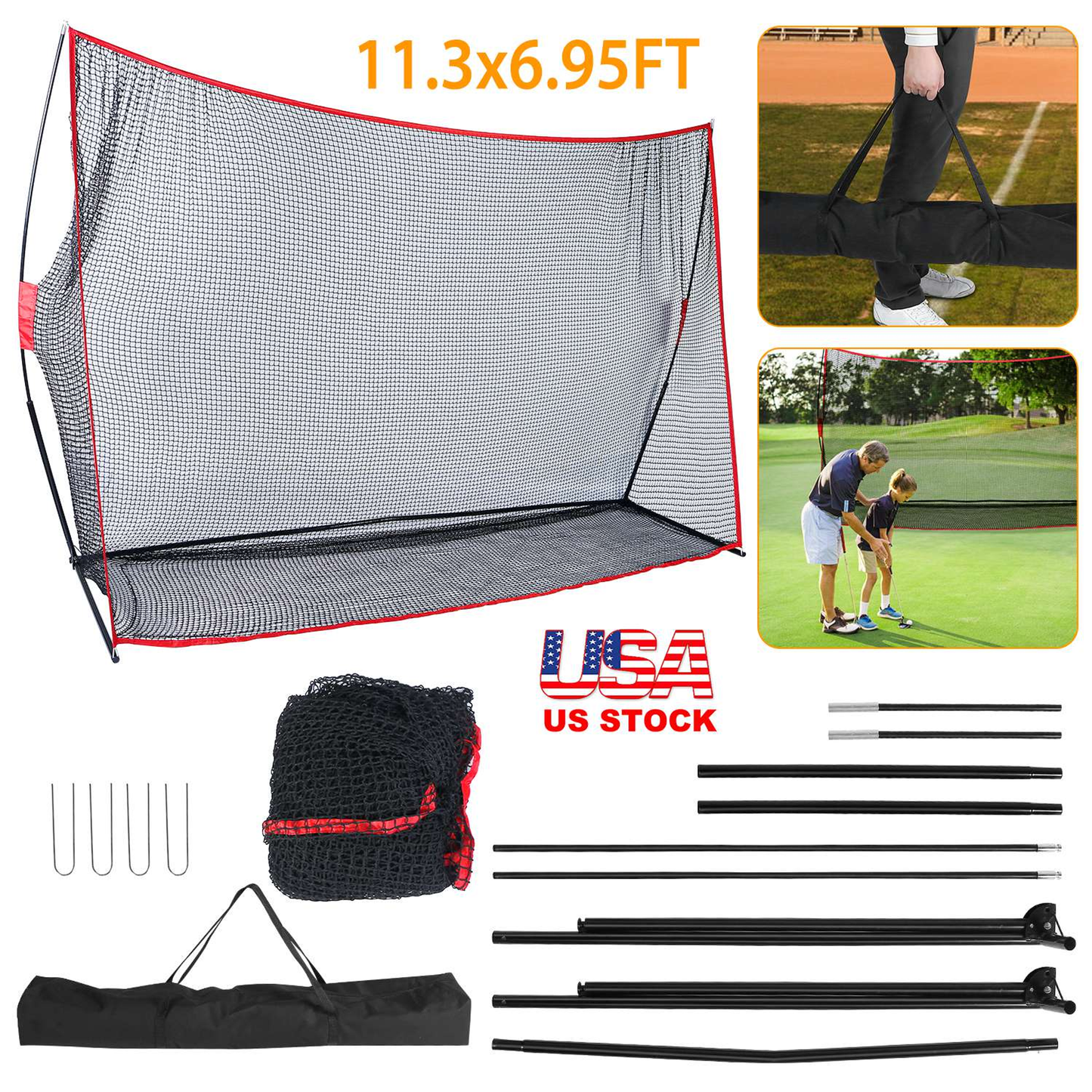 11.3 x 6.95 ft Portable Golf Practice Net