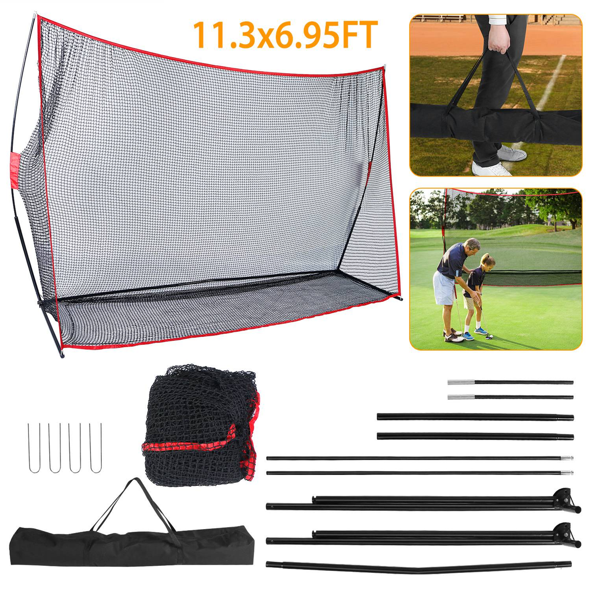 11.3 x 6.95 ft Portable Golf Practice Net