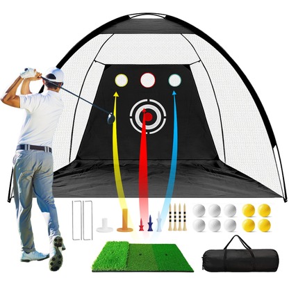 10x7 ft Golf Practice Net with Mat, Balls and Target