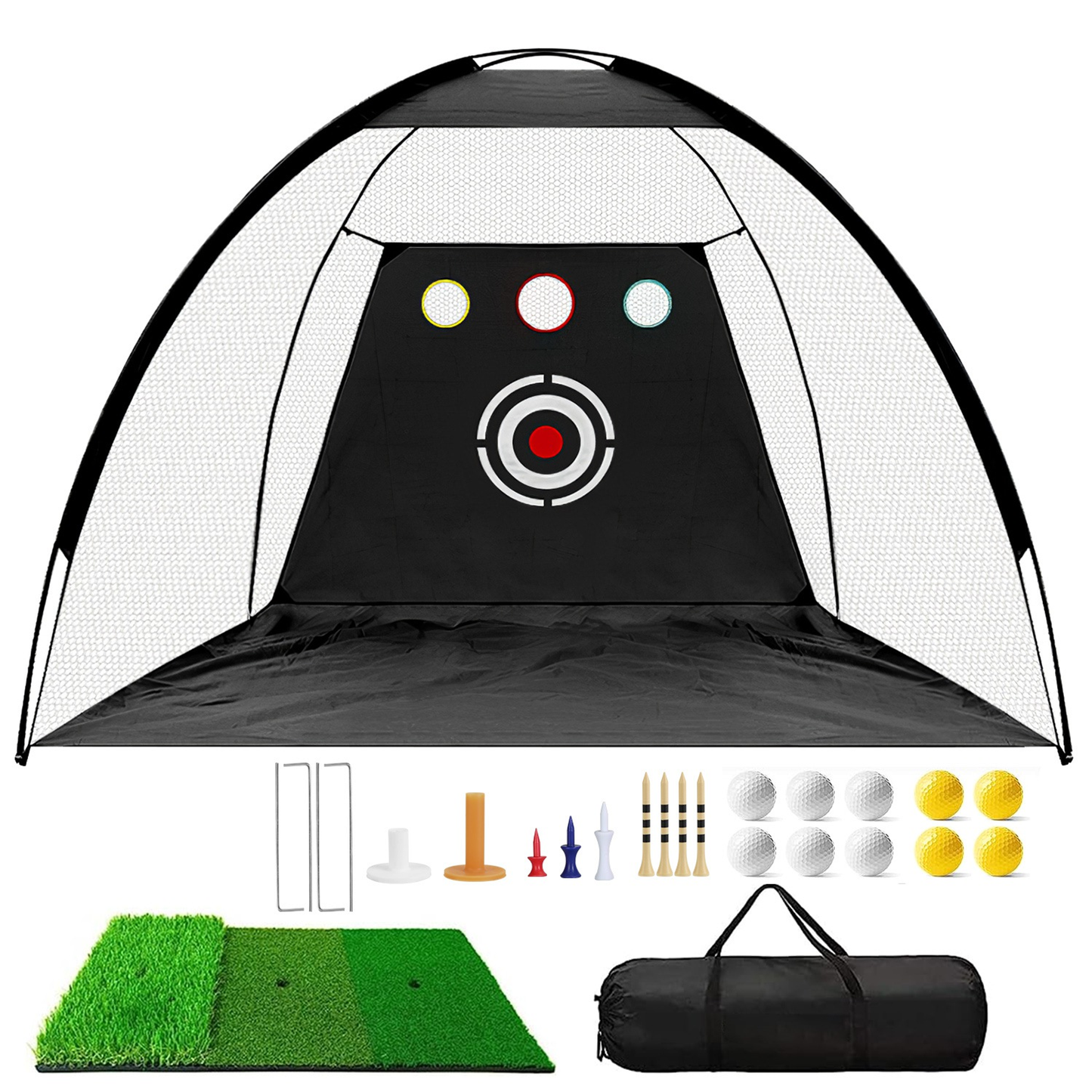 10x7 ft Golf Practice Net with Mat, Balls and Target