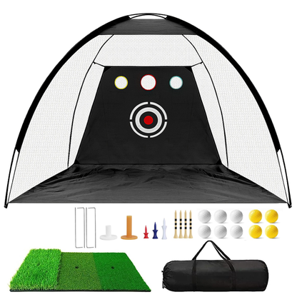 10x7 ft Golf Practice Net with Mat, Balls and Target