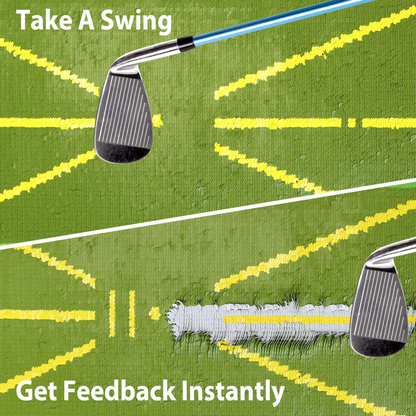 Golf Training Mat with Swing Path Alignment Guide