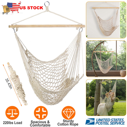 Hanging Rope Hammock Chair