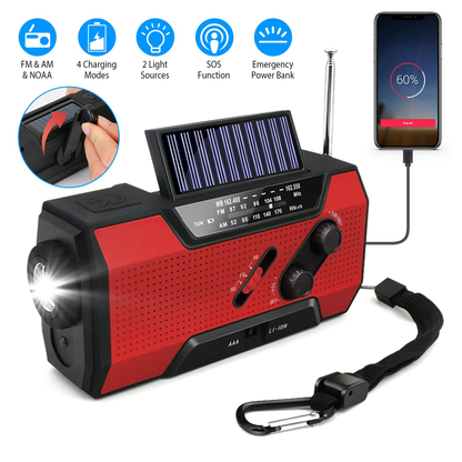 Emergency Solar Hand Crank Weather Radio Flashlight
