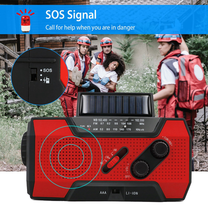 Emergency Solar Hand Crank Weather Radio Flashlight
