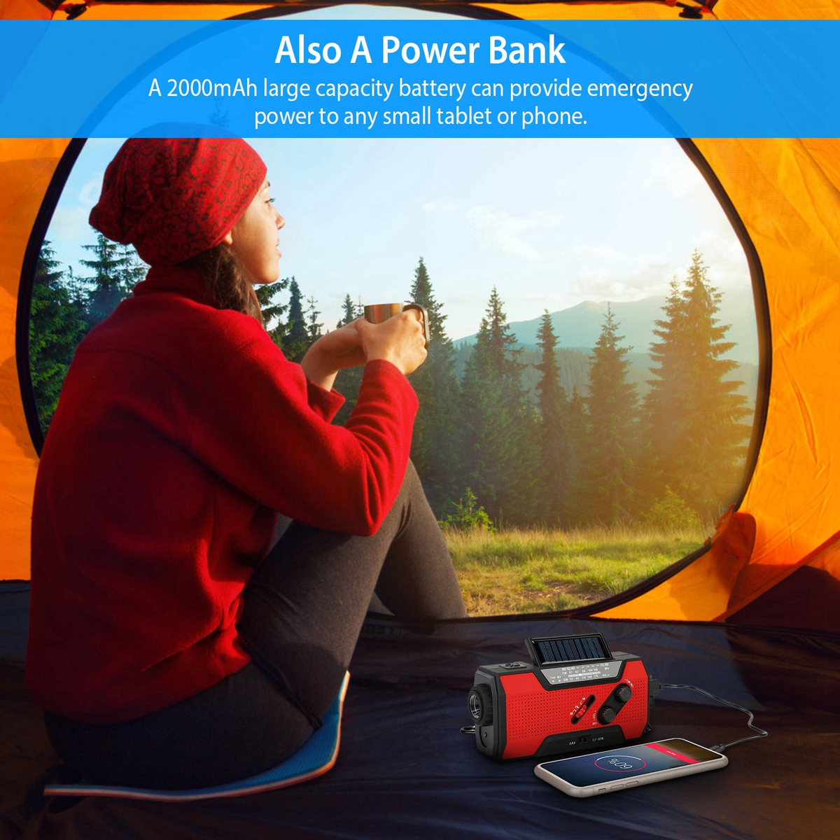 Emergency Solar Hand Crank Weather Radio Flashlight