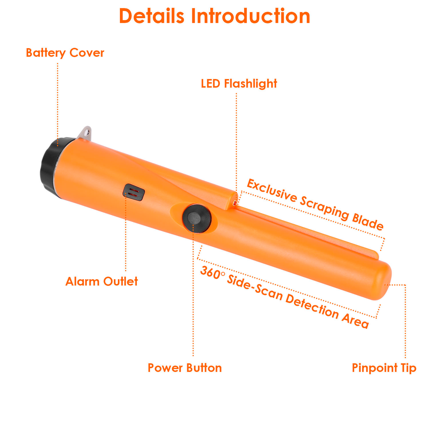Handheld Metal Detector Pinpointer with LED Light