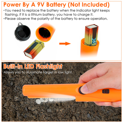 Handheld Metal Detector Pinpointer with LED Light
