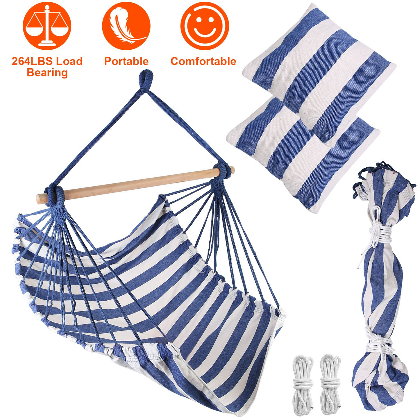 Hanging Hammock Chair (Blue)