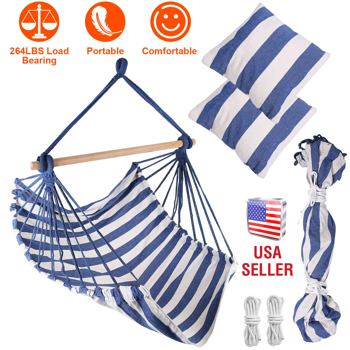 Hanging Hammock Chair (Blue)