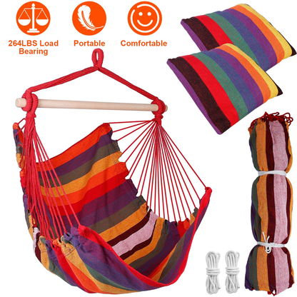 Canvas Hammock Hanging Chair Porch and Patio Swing Seat