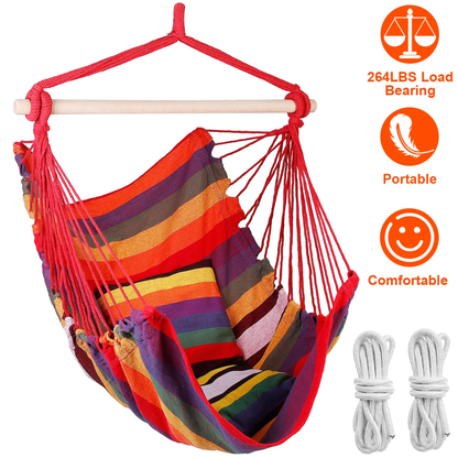Canvas Hammock Hanging Chair Porch and Patio Swing Seat
