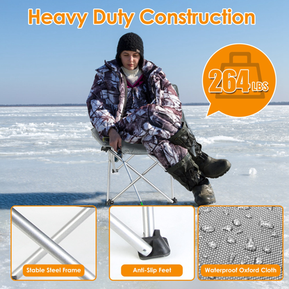 Heated Camping Chair with Carrying Bag, Grey