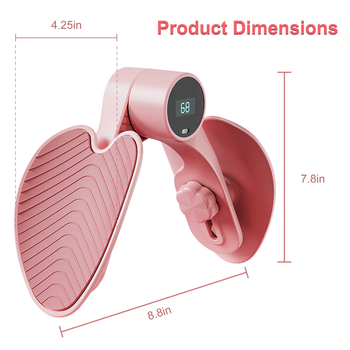 Thigh Exerciser Hip Trainer, 3 Resistance Levels, Pink