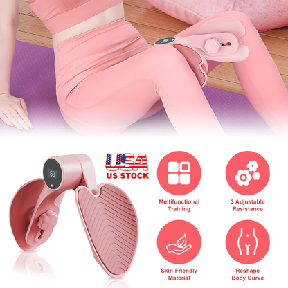 Thigh Exerciser Hip Trainer, 3 Resistance Levels, Pink