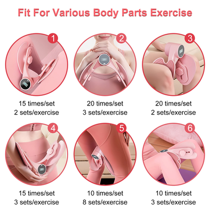 Thigh Exerciser Hip Trainer, 3 Resistance Levels, Pink