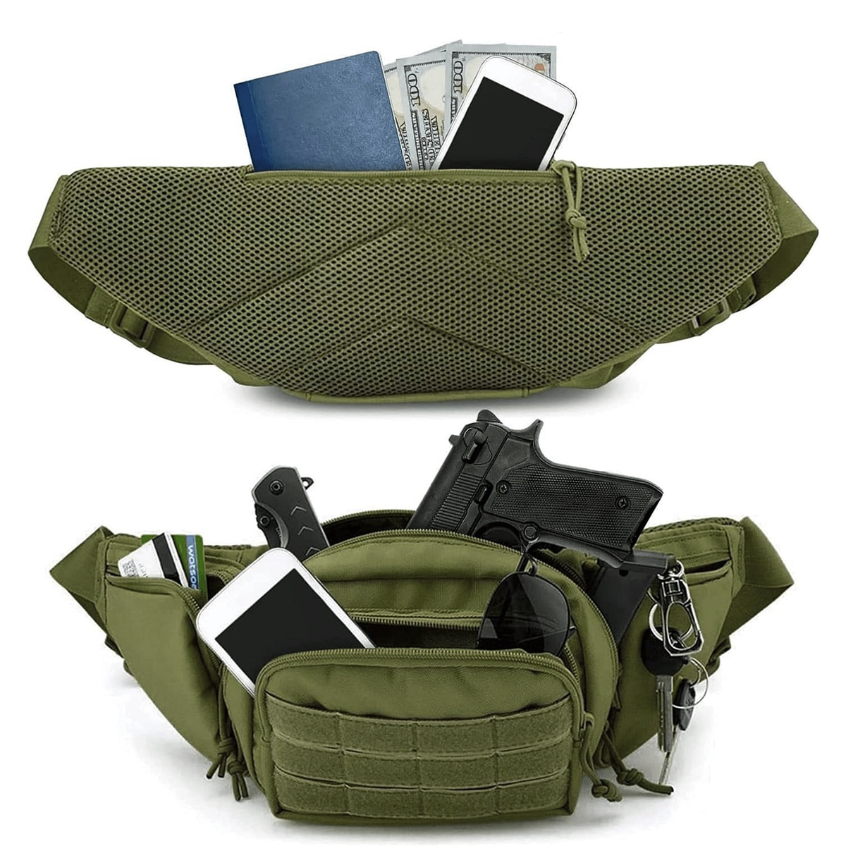 Tactical Waist Fanny Pack EDC Bag (Army Green)