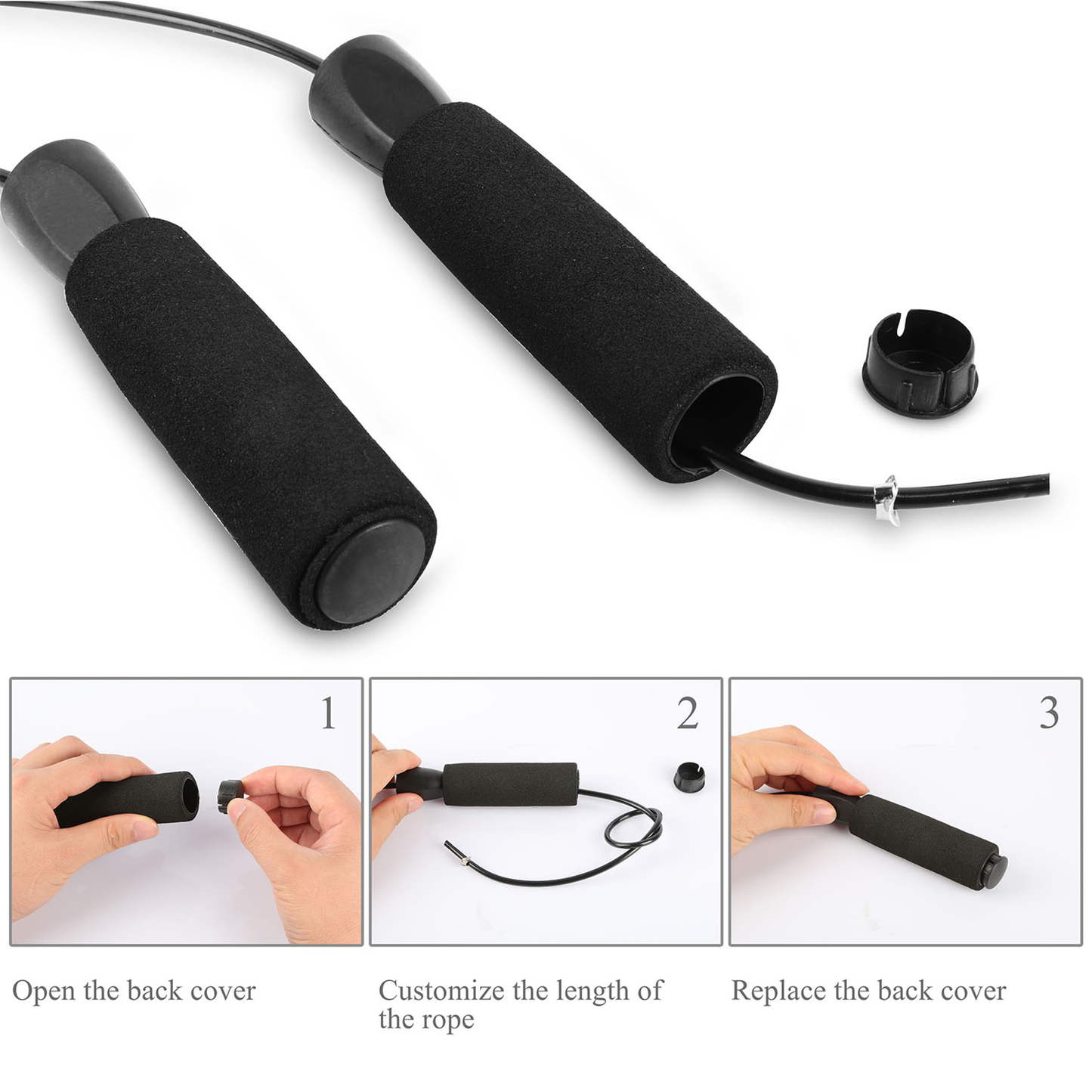 Adjustable Speed Jump Rope with Ball-Bearings