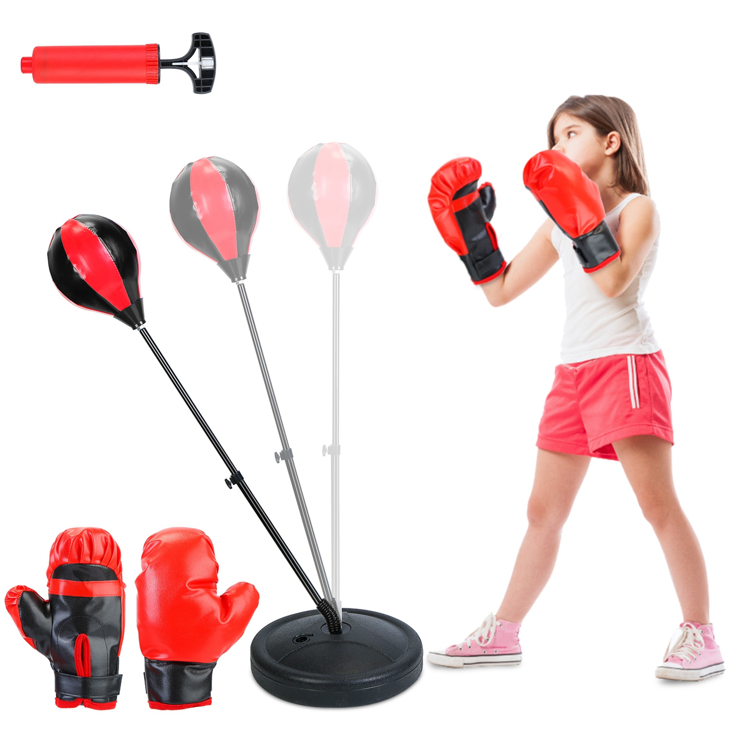 Kids Junior Boxing Set with Punching Bag and Gloves