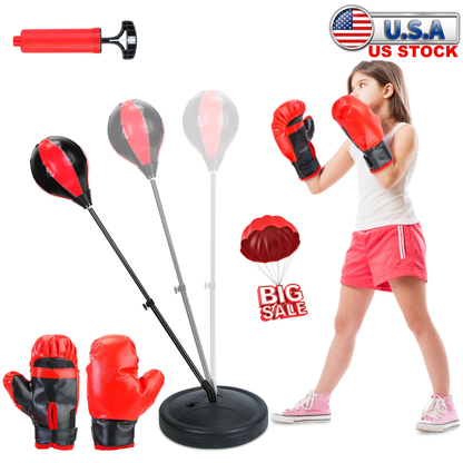 Kids Junior Boxing Set with Punching Bag and Gloves