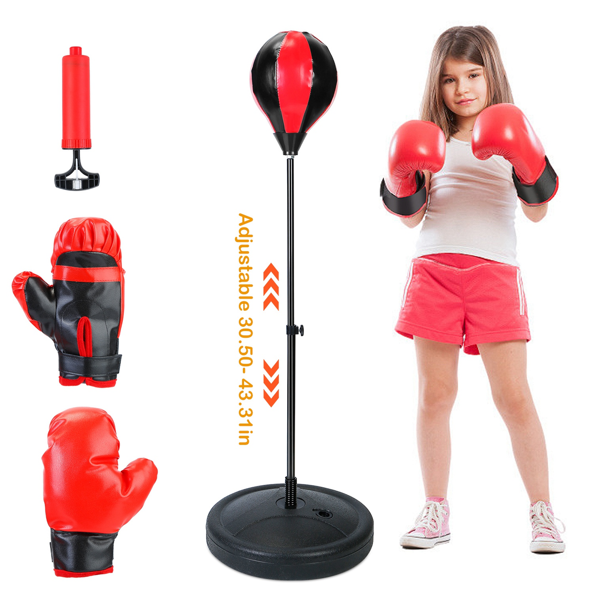Kids Junior Boxing Set with Punching Bag and Gloves