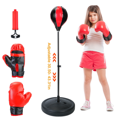 Kids Junior Boxing Set with Punching Bag and Gloves