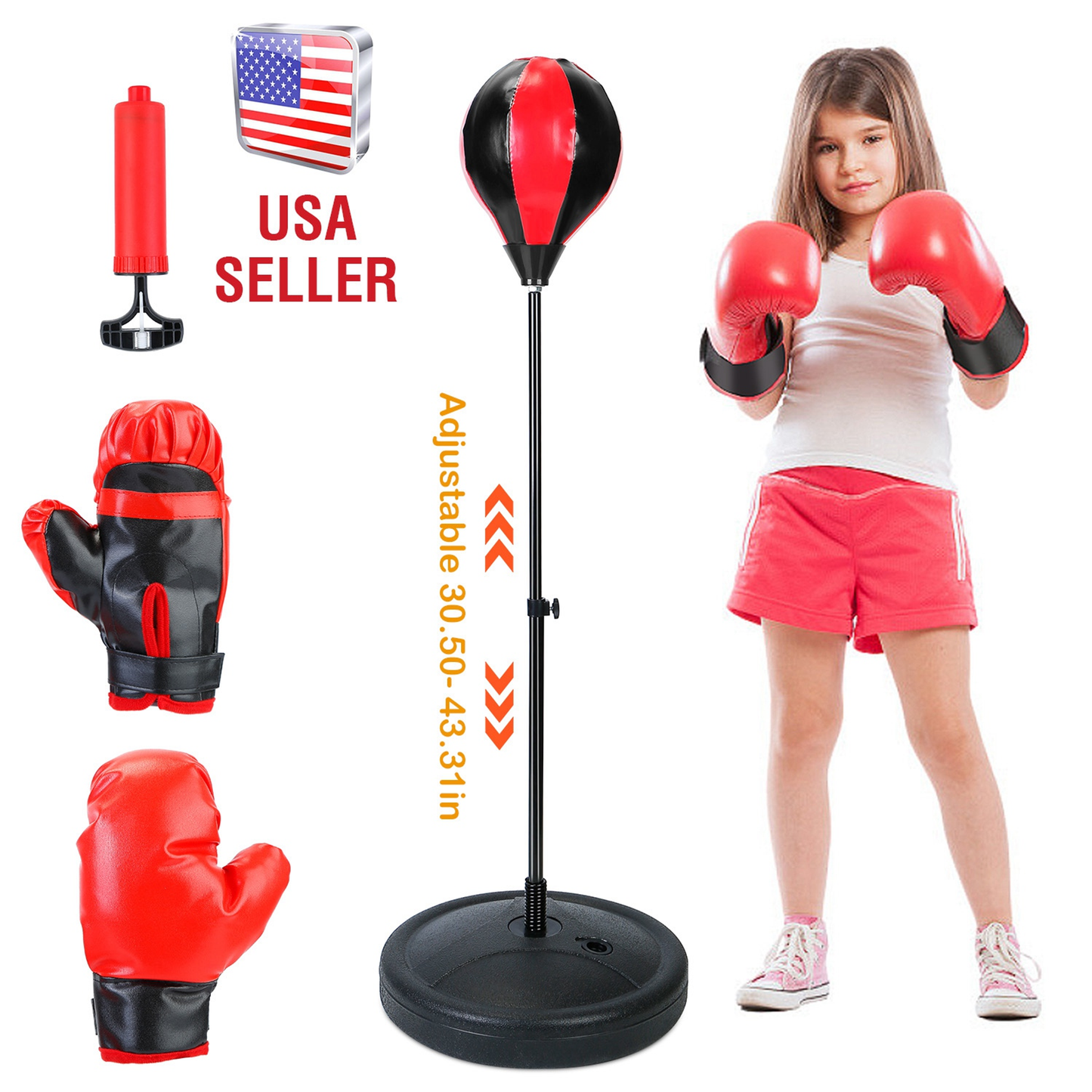 Kids Junior Boxing Set with Punching Bag and Gloves