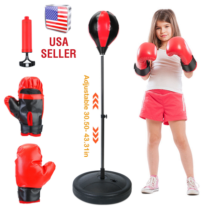 Kids Junior Boxing Set with Punching Bag and Gloves