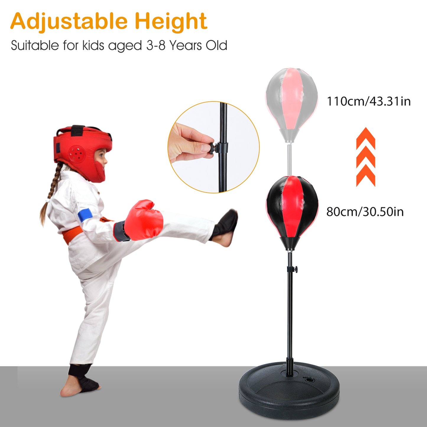 Kids Junior Boxing Set with Punching Bag and Gloves
