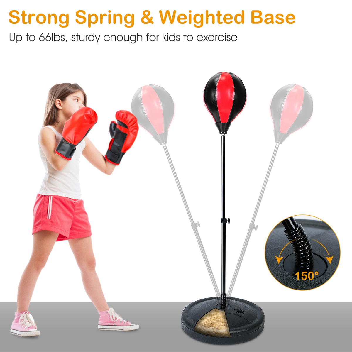 Kids Junior Boxing Set with Punching Bag and Gloves
