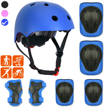 Kids 7-Piece Safety Helmet and Pad Set