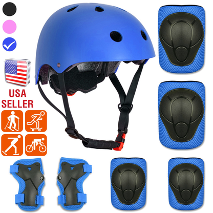 Kids 7-Piece Safety Helmet and Pad Set