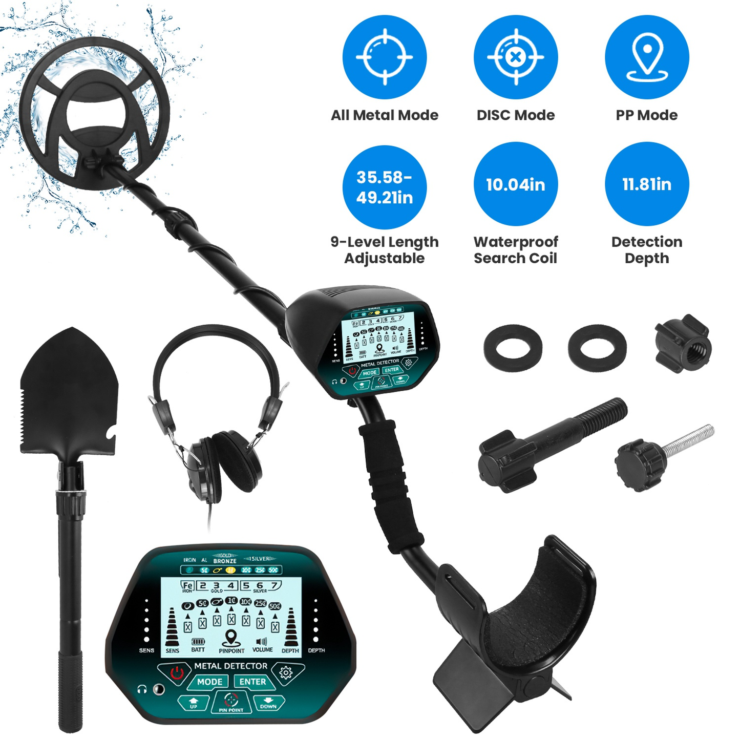 Professional Metal Detector Set with Shovel