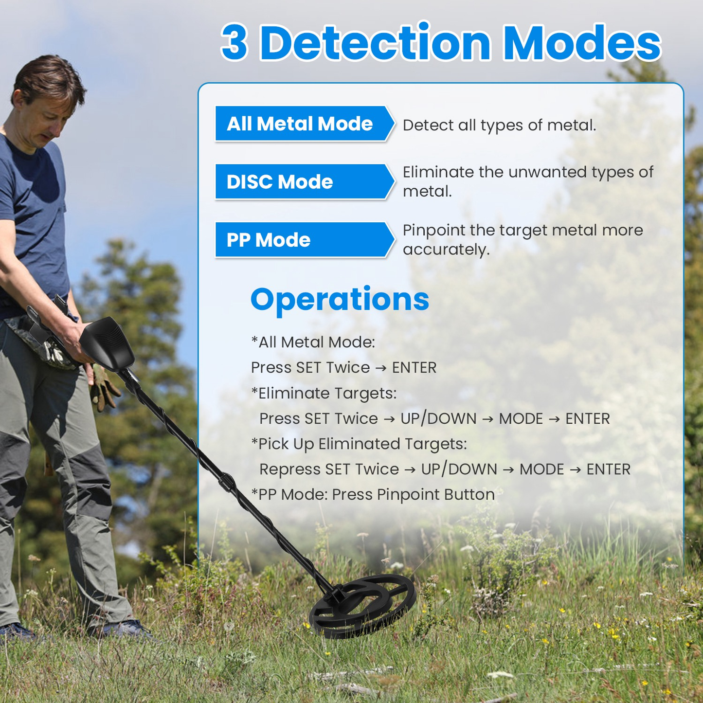 Professional Metal Detector Set with Shovel
